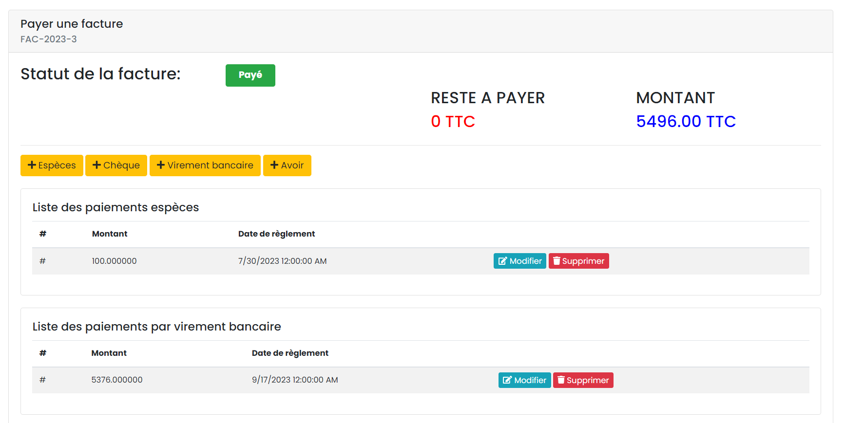 Paiement des factures sur Celereon